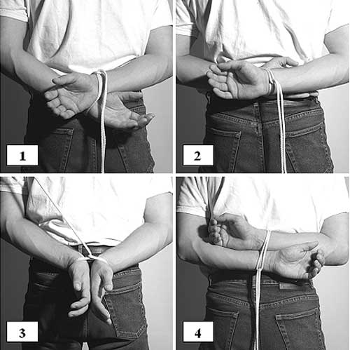 Как сделать наручники из веревки, как правильно связывать руки?